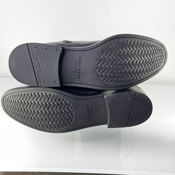 Cole Haan Harrington Knee High Riding Boot Black Leather equestrian W12033 - Picture 6 of 9